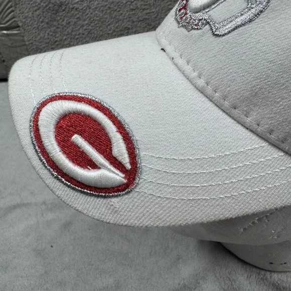 Top of the World Georgia Bulldogs Hat Mens White Red Embroidered Stretch Fit Cap - Picture 7 of 14